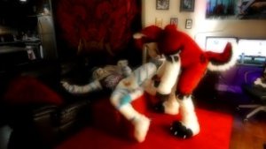 Chastity Slut gets railed in Fursuit