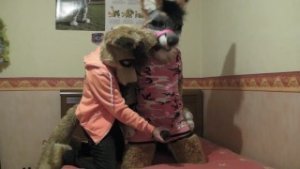 Fursuit bondage fleshlight fun