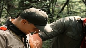 Gay DILF scout with tattoos barebacks 21yo twink outdoor