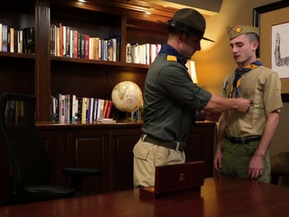 ScoutBoys Oliver James plowed by scoutmaster Rick Fantana