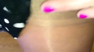 Sissy in Layered Nylons Uses Glory Hole
