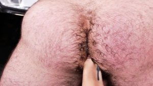 Skinny gay mechanic man gets fisted in garage 3some