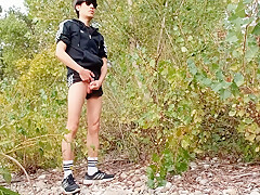 Cute Twink Jon Arteen Wears Black Adidas Outfit Shows His Underwear Walks Freeballing Jerking Off Throught His Short Shorts