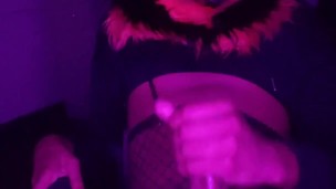 Solo skull dog male masturbating in office and cums