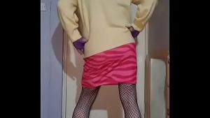crossdressing sissy really wants to swallow another mans pee on cam