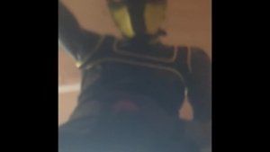 Rubber Pup Cumming on You POV