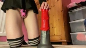 Size queen Raine riding HUGE toys (20+ MINUTES)!
