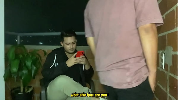 Fucking secretly with my heterosexual neighbor on the balcony of my house