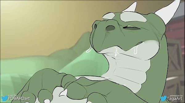 Furry dragon enjoys sloppy deepthroat