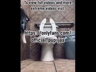 Gas station public nudity urinal play piss