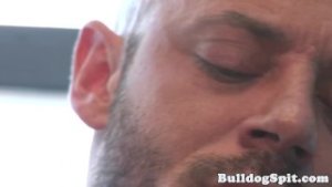 Masculine leather hunk wanks hardcock solo