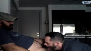 Straight Bear Gets Serviced and All His Semen Swallowed