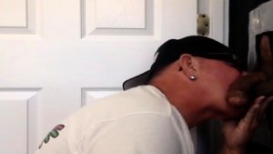 Gloryhole mature DILF bareback nailed after giving bj