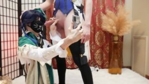 Genshin Impact Femboys Venti x Albedo Hot RAW Fuck