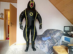Full Try On Latex Inflatable Cyborg Hazmat Suit