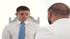 He squeezed my balls and my penis!