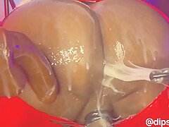 Dipsodeep Creams Bubble Butt During Hole Pumping Session